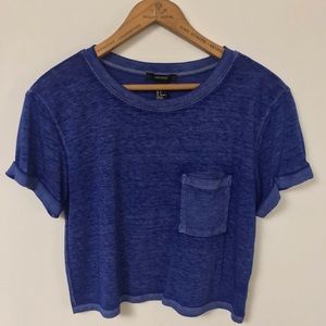 Crop Top (Blue Short Sleeve Cropped Shirt)